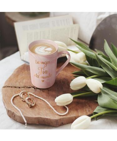 Maustic Best Aunt Gifts La Mejor Tia Del Mundo Coffee Mug Tia Gifts from Niece Nephew in Spanish Aunt Coffee Mug Aunt Christmas Mothers Day Birthday Gifts Regalo Para Tia 14 Oz with Gift Box Pink - Buy Online on GoSupps.com