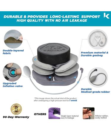 Inflatable Neck Stretcher Cervical Traction Device with Removable Air Pump - Neck Pain Relief Brace for Home & Travel (with Pillow Cover) - Buy Online on GoSupps.com