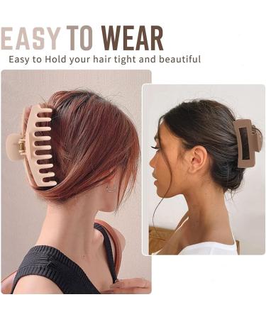 Hold Me Tight 8 Pack 4.3" Inch Large Hair Claw Clips for Women Hair Clips for Thin Thick Curly Hair 90 s Strong Big Grip Matte Banana Clips with Strong Jaws for girls ladies Light - Buy Online on GoSupps.com