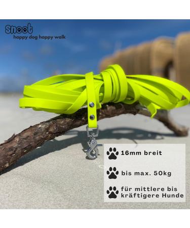 10m Neon Yellow Dog Leash with Carabiner | Durable Water & Dirt Repellent Towline for Strong Dogs - Shop Internationally! - Buy Online on GoSupps.com