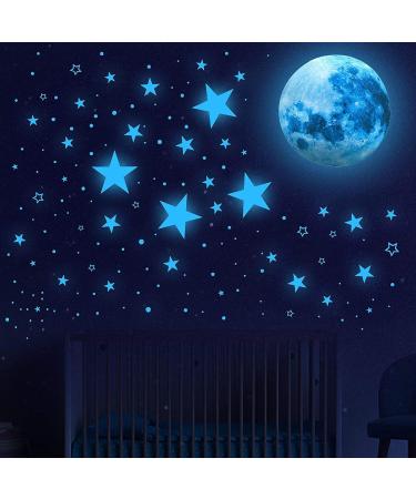 Glow in The Dark Stars for Ceiling Kids Wall Stickers - 1120 Pcs | Space Moon Wall Decals for Boys Girls Bedroom, Living Room, Bathroom | Sky Blue Nursery Decor - Buy Online on GoSupps.com