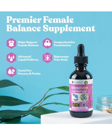 Balanced Femme: Natural PMS & Menopause Support with Black Cohosh | Herbal Liquid Blend for Hot Flashes - Buy Online on GoSupps.com