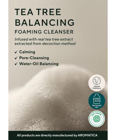 AROMATICA Tea Tree Balancing Foaming Cleanser 6.35oz | Vegan | EWG Verified - Buy Online on GoSupps.com