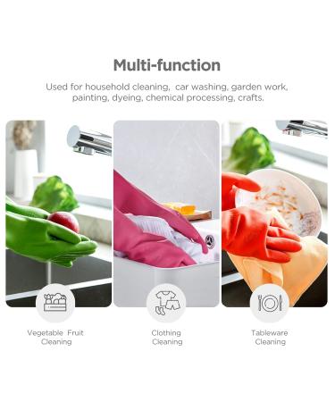 Wekiwgot Long Rubber Gloves - 3 Pairs Reusable & Waterproof for Kitchen Cleaning - Non-Slip Handle Ideal for Households - Buy Online on GoSupps.com
