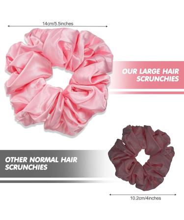 6-Piece Oversized Satin Hair Tie Set - Soft Silk Elastic Ponytail Holders for Girls in Champagne White Silver Gray Light Pink Bean Red Light Blue - Buy Online on GoSupps.com