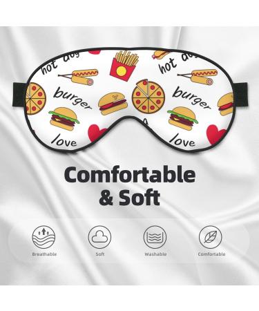 Fast Food Print Sleep Eye Mask | Soft Blindfold with Elastic Strap for Travel & Night Sleeping - Buy Online on GoSupps.com