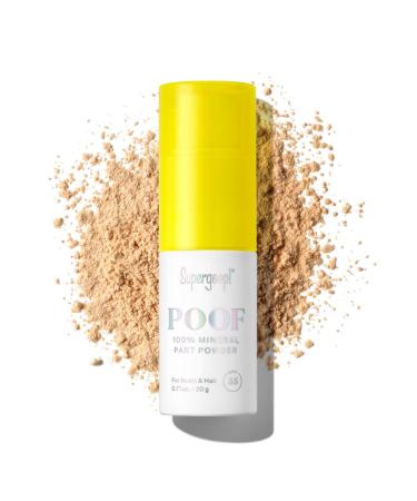 Supergoop! Poof 100% Mineral Part Powder, 0.71 oz - SPF 35 PA+++ Scalp Sunscreen with Broad Spectrum UV Protection - Reef-Friendly, Cruelty-Free Formula with Vitamin C - Easy to Apply, Non Greasy