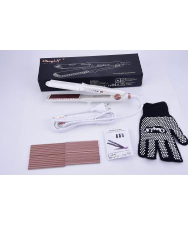CCKEYIN 3-in-1 Crepe Iron for Hair - Ceramic Hair Straightener & Crimper with Temperature Control - Multi-Style Wave Iron in White - Buy Online on GoSupps.com