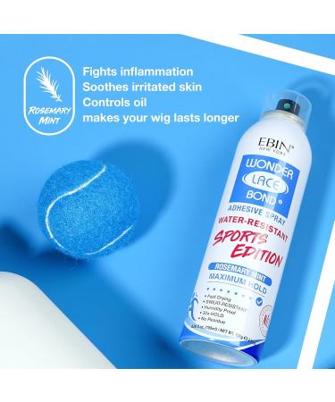 EBIN NEW YORK Wonder Lace Melt Spray Sports Edition - Rosemary Mint + Biotin (80ml/2.7oz) | Sweat & Water Resistant | Maximum Hold | No Residue 2.7oz/ 80ml Rosemary Mint + Biotin (Sports Edition) - Buy Online on GoSupps.com