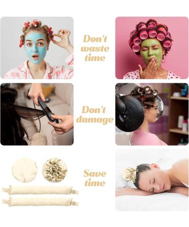 Scettar 2 Pairs Heatless Hair Curlers Heatless Curlers Headband Bun Bons Satin Heatless Curls Set Heatless Curling Rod Heatless Curling Set For Sleeping Overnight Lazy Curlers DIY Hair Styling Tools off white - Buy Online on GoSupps.com