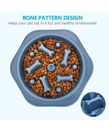 UPSKY Slow Feeder Dog Bowl - Anti-Choking Interactive Puzzle Bowl for Slower Feeding and Bloat Prevention - Non-Slide Design for Small to Medium Breed Dogs - C-blue - Buy Online on GoSupps.com