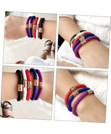 CALLARON 3pcs Clay Bracelet Clay Bead Bracelet Rainbow Bracelet African Surfer Bracelets Bracelet for Women Colorful Jewelry Handmade Bracelet Mother Polymer Clay Vintage 18X0.6cmx3pcs As Shownx3pcs - Buy Online on GoSupps.com