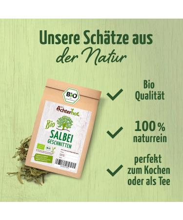 Buy Organic Sage 500g | Dried & Cut Sage Leaves | All-Natural Organic Quality | Sage Tea | Achterhof - Buy Online on GoSupps.com