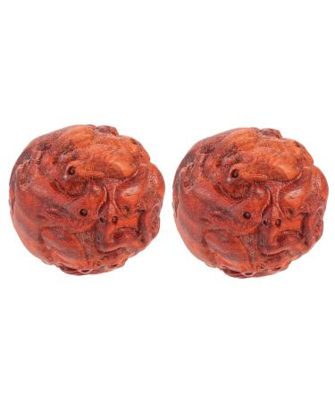 Magiclulu 1 pair of palm massage ball Decorative handballs Wooden balls Small ball massage Hands tension balls Hand exercise wooden balls practical massage balls hand massager hand