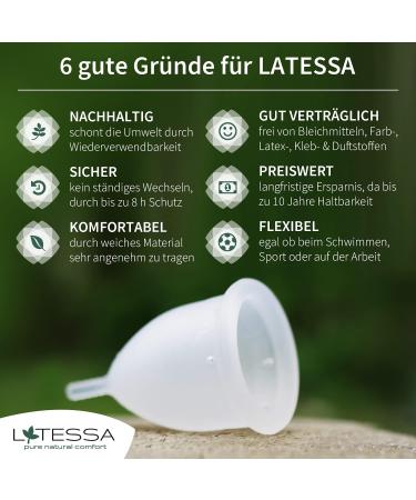 Buy Latessa Menstrual Cup - Made in Germany | Eco-Friendly Period Cup - Size L | Best Alternative to Tampons & Pads - Buy Online on GoSupps.com
