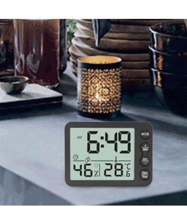 Buy Indoor Thermometer Hygrometer - Large Screen Temperature & Humidity Meter with Alarm Clock & Countdown Timer - Ideal for Kitchen & Home Use - Buy Online on GoSupps.com