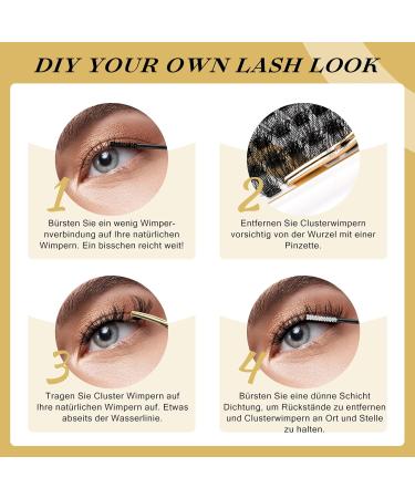 Cluster Eyelashes - 480 PCs DIY Individual Extensions | Fluffy D-Curl Mix 10-18mm | Soft & Light for Home Use - Buy Online on GoSupps.com