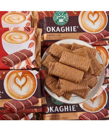 OKAGHIE Pack of 5 crispy egg rolls cappuccino and americano flavor 80 g - Buy Online on GoSupps.com