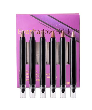 usefulbeauty Eyeshadow stick Stick eyeshadowShimmer eyeshadow pencil 6 colors Shimmer Smudgeproof Eyeshadow Stick Eye Brightener Pencil for women