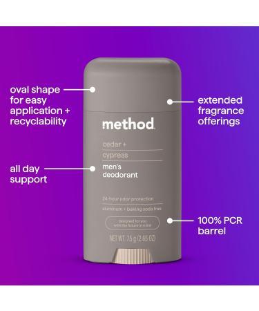 Method Deodorant Cedar + Cypress - 24 Hour Odor Protection | 2.65 oz | International Shipping - Buy Online on GoSupps.com