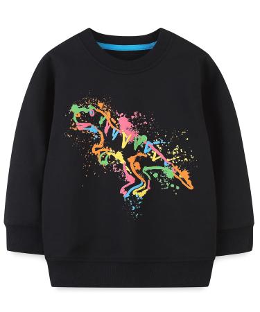Boys Sweatshirt for Kids Dinosaur Jumper Cotton Casual Top Long Sleeve Pullover T-Shirt Toddler Girls Shirts Baby Clothes 1-8 Years 2-3 Years Dinosaur 03