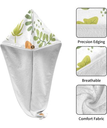 Green Dinosaur Hair Towel 2 Pack - Super Absorbent Quick Dry Hair Turbans for Women & Girls | Ideal for Fast Hair Drying - Buy Online on GoSupps.com