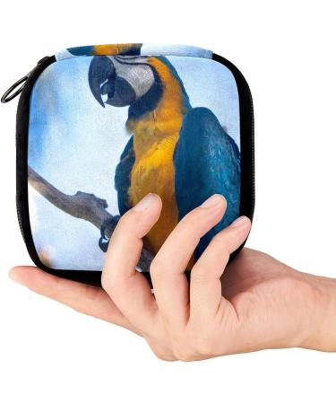GIAPB Period Bag - Tropical Animal Parrot Bird Color3504 | Sanitary Napkin Storage & Makeup Pouch - Buy Online on GoSupps.com