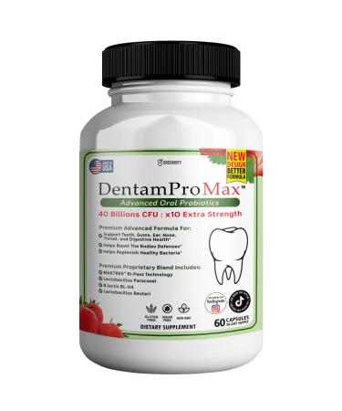 GREENVIFY DentamPro Max for Gums and Teeth Health & Fresh Breath - 40 Billion CFU Advanced Oral Probiotics for Mouth Bad Breath Capsule Supplement (1)