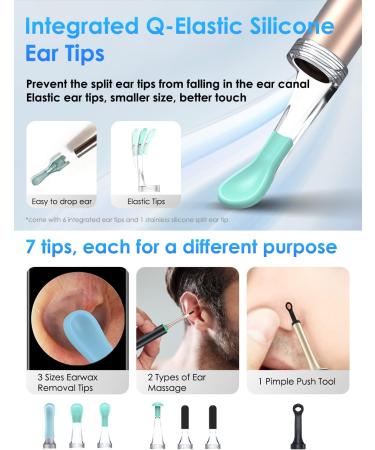 EARCLINA Ear Wax Removal Tool Kit - 1960P HD Ear Camera, WiFi Smart Cleaner for iPhone & Android - Black - Buy Online on GoSupps.com