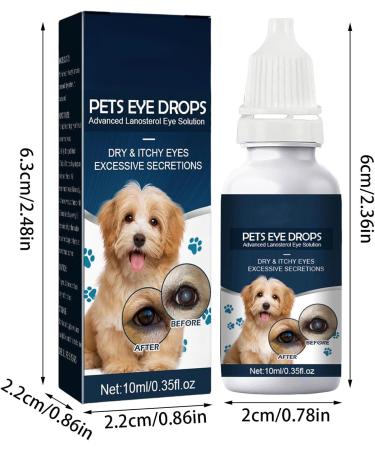 Eye Drops for Dogs & Cats - 10ml Eye Cleaner for Dry Eyes 15% Lanosterol - Comfort & Relief from Eye Itching | Buy 1/2/3/4pcs - Buy Online on GoSupps.com
