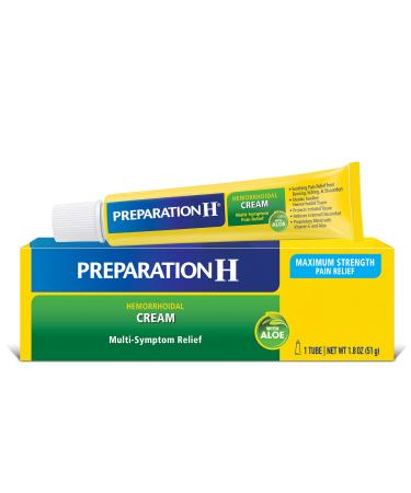 Preparation H Hemorrhoid Cream with Aloe for Multi-Symptom Relief - 1.8 Oz Tube 1.8 Ounce (Pack of 1) 1 Pack