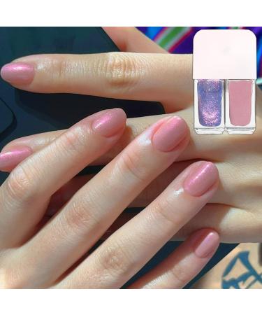 Nail Polish Set 2 in 1 Pink & Holographic Blue Nail Polish set Quick Dry Long Lasting Nail Varnish No Need Cure Cool Nail Polish DIY Nail Art Manicure at Home Gift for Girls & Women - Buy Online on GoSupps.com
