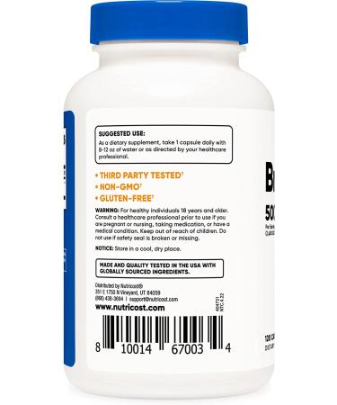 Nutricost Bromelain 500mg 120 Vegetarian Capsules | 2400 GDU/g, Non-GMO, Gluten Free - Buy Online on GoSupps.com