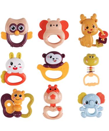 Pisamhid Sensory Bite Rattles | Affenrassel Biting Toys for Babies | Music Toys for Early Development | Perfect Newborn Birthday Gift for 0-3 Year Olds | 9-Part Young Monkeys Storage Box Set - Buy Online on GoSupps.com