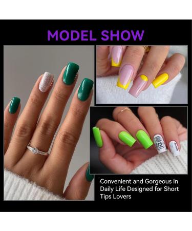 Gelike Short Square Nail Tips - 240PCS Full Cover Soft Gel Extensions | Pre-Etched PMMA Resin Clear False Nails - Press On Nail Tips | 10 Sizes - Square Shaped - Buy Online on GoSupps.com