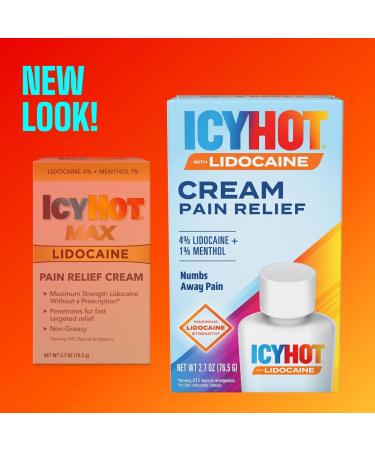 Icy Hot Max Strength Pain Relief Cream with Lidocaine & Menthol 2.7oz - New Packaging - Buy Online on GoSupps.com