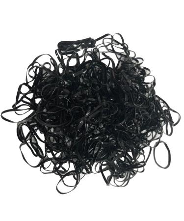 250 Black Hair Bands Elastic Small Braiding Dreads Cornrows Dreadlocks Rubber Rings (Black)