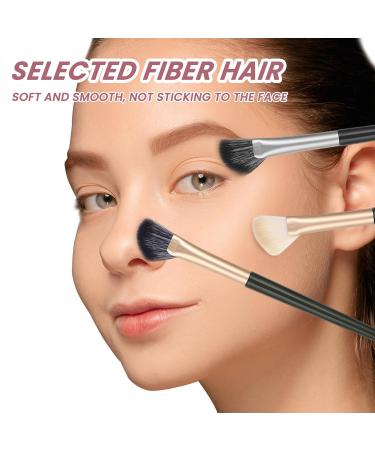 Angled Concealer Brush Set | Nose Contour & Under Eye Brush | Small Contour & Blush Brush - Black - Buy Online on GoSupps.com