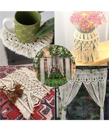 Blisstime 4mm x 328 Yards Natural Cotton Macrame Cord - Soft Twisted Rope for Wall Hangings, Plant Hangers, Crafts - 4 Strand Macrame Rope for Knitting and Decorative Projects - Buy Online on GoSupps.com