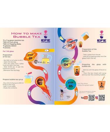 Bubble Tea DIY Kit - Exotic 100% Vegetarian & Gluten-Free Boba Set with Strawberry Popping Pearls Mango Syrup & Jasmine Green Tea - Buy Online on GoSupps.com