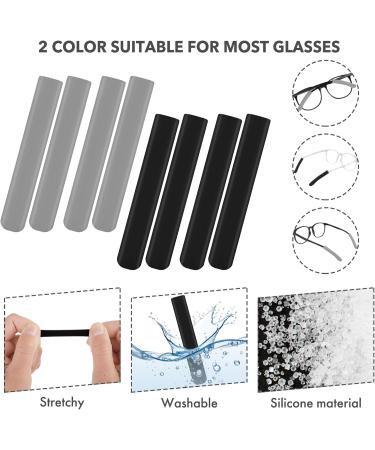 Tyqour 4 Pairs Silicone Glasses Brackets & Ear Pads - Anti-Slip Soft Elastic Holder for Sunglasses & Reading Glasses - Buy Online on GoSupps.com