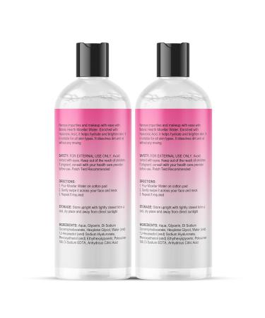 Botanic Hearth Micellar Water | Gently Cleanses Makeup Remover With Dual|Phase Formula Pack Of 2 (16 Fl Oz Each) | Suitable For All Skin Types 16 Fl Oz (Pack of 2) - Buy Online on GoSupps.com