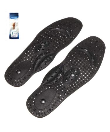 Yarpiany Acupressure Insoles for Shoes Magnetic Insoles for Men Magnetic Insoles for Pain Relief Washable and Cutable Black Male/11.42 Inch