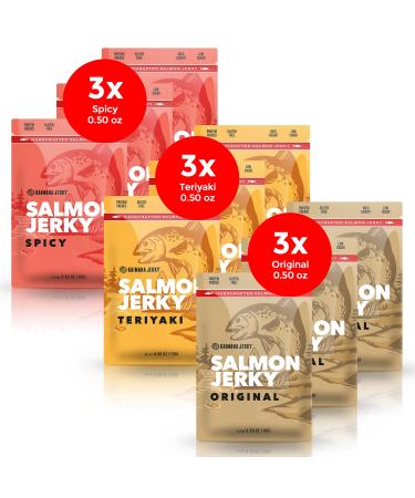 Kaimana Jerky Salmon Jerky - Pack of 9 - 0.5 Oz. - Buy Online on GoSupps.com