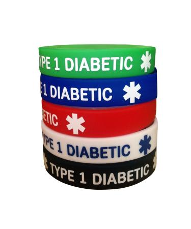 IDmed Medical Alert Silicone Bracelets 7.1" inches for Kids Teens Food Allergy Asthma Autism ICE Wristband Type 1 Diabetic