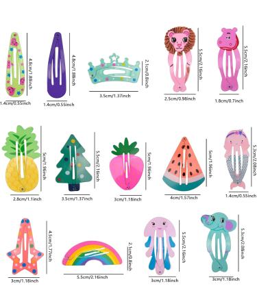 Volumoon 100Pcs Cartoon Clips Cute Hair Clips Girl Hair Clips Small Animal Colorful Metal Snap Barrettes Little Hairpin Hair Accessories Plastic Cartoon Clips for Toddlers Kids Girls - Buy Online on GoSupps.com