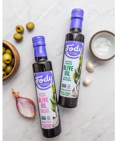 Fody Foods Shallot Infused Vegan Extra Virgin Olive Oil - Low FODMAP Certified | Gut & IBS Friendly | Gluten Free & Non GMO | Italian Made Kitchen Staple - Buy Online on GoSupps.com