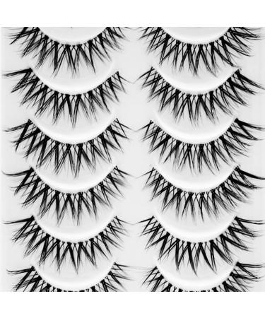 10 Pairs Bluesmurfs 3D Cat Eye Volume Individual Short Natural Faux Mink Fake Lashes Pack - Buy Online on GoSupps.com