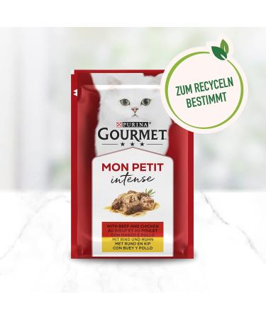 Gourmet Purina Mon Petit Duetto Intense Wet Cat Food - Variety Mix Pack of 8 (6 Bags x 50g) - Premium International Shipping - Buy Online on GoSupps.com