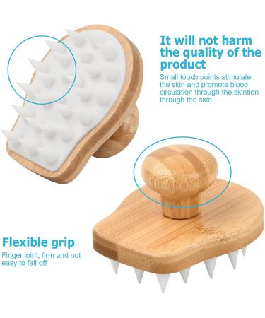 Shengxi Shampoo Brush - Bamboo & Gua Sha Wood Scalp Massager | Silicone Hair Washing Brush for Growth & Care - Buy Online on GoSupps.com